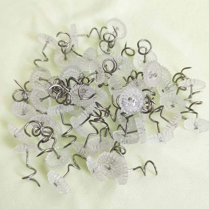 TTSAM 100 Pcs Bedskirt Pins, Twist Pins with Clear Heads, Bed Skirt Pin for Hold Slipcovers and Bedskirts Decoration - Image 4